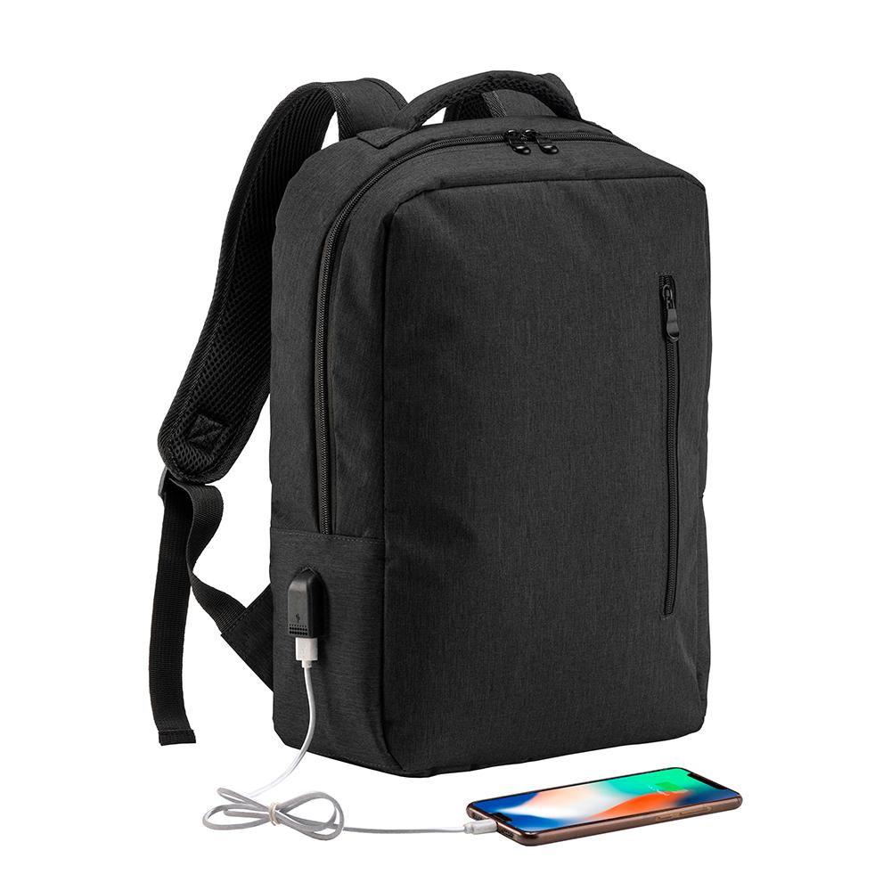 Zaino porta computer poliestere two tone con tre tasche con porta USB esterna Zaino porta computer poliestere two tone con tre tasche con porta USB esterna